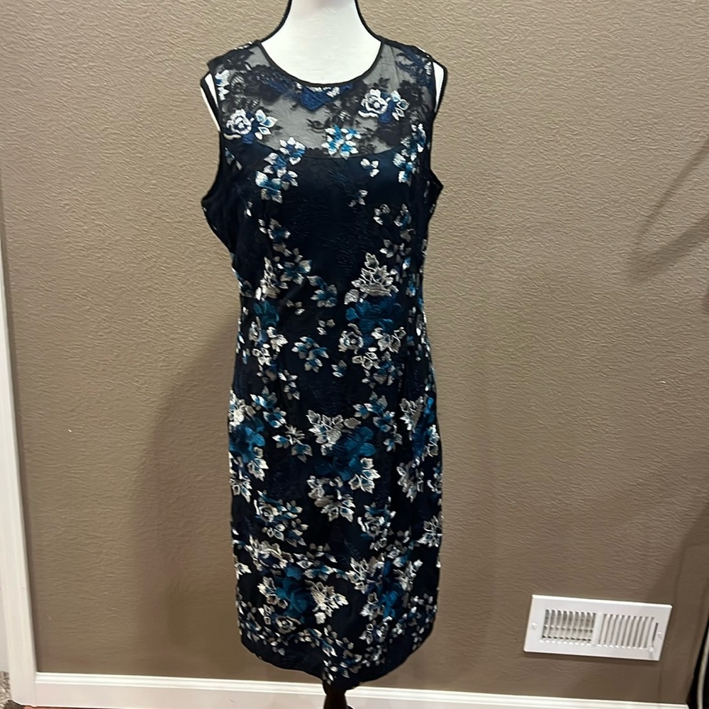 Black/silver/ Teal Dress